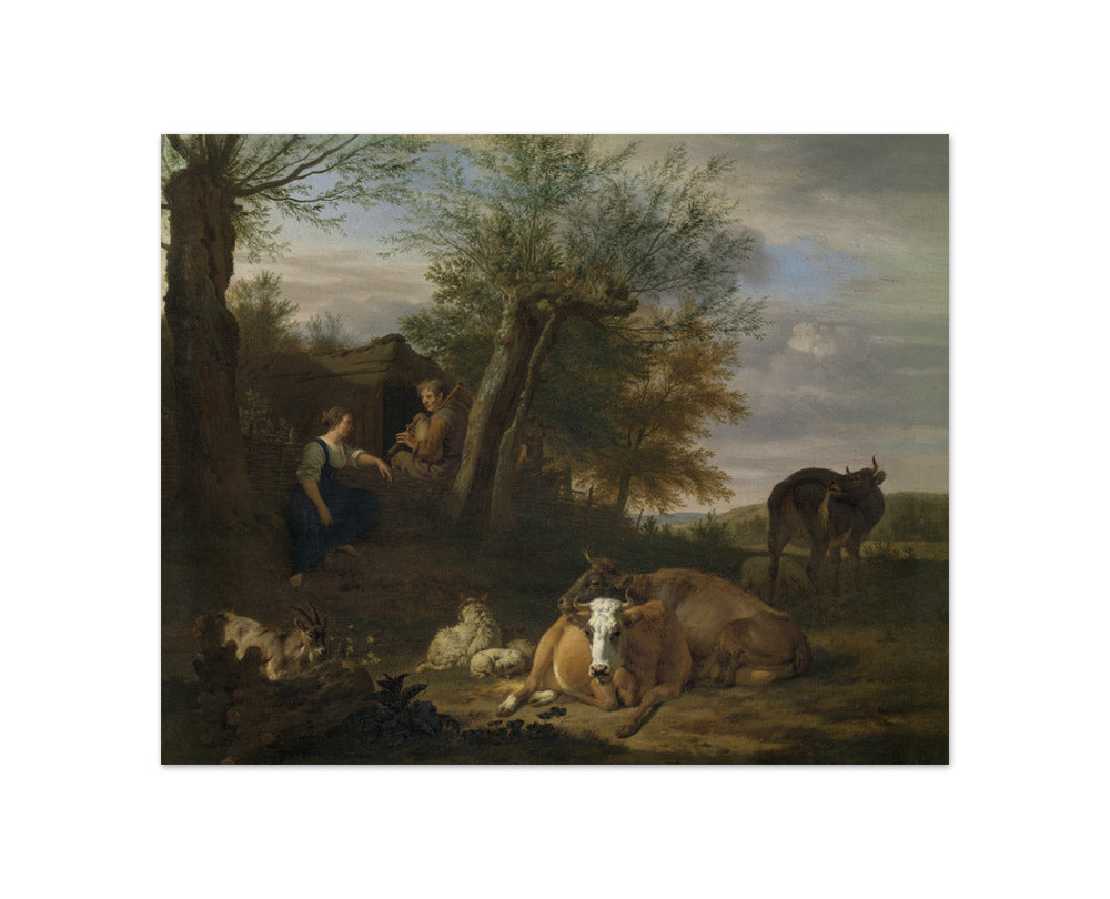 Adriaen van de Velde - Peasants and Cattle - Compact / Full Bleed / No Frame