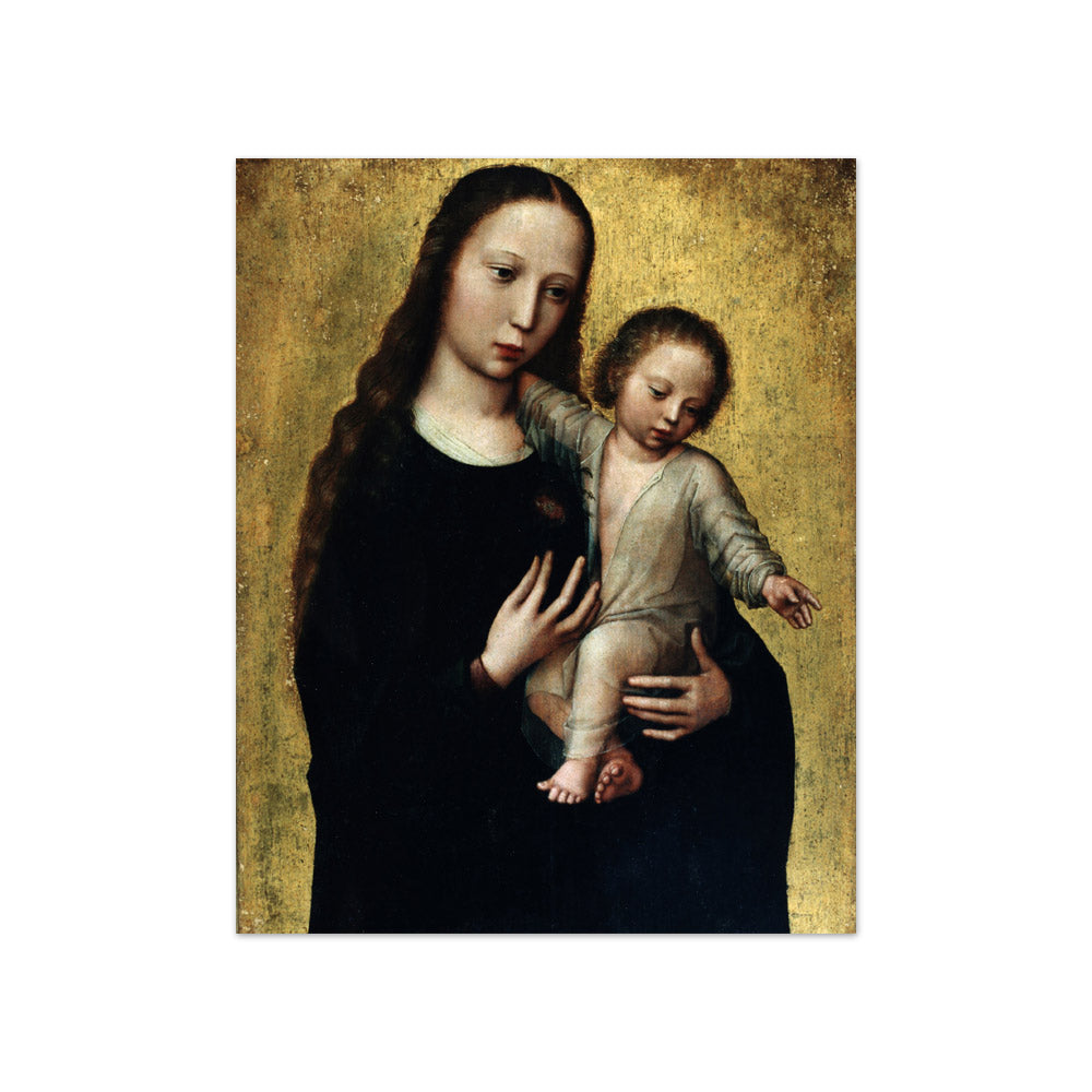 Ambrosius Benson - The Virgin Mary with the Child Jesus in a Shirt - Compact / Full Bleed / No Frame
