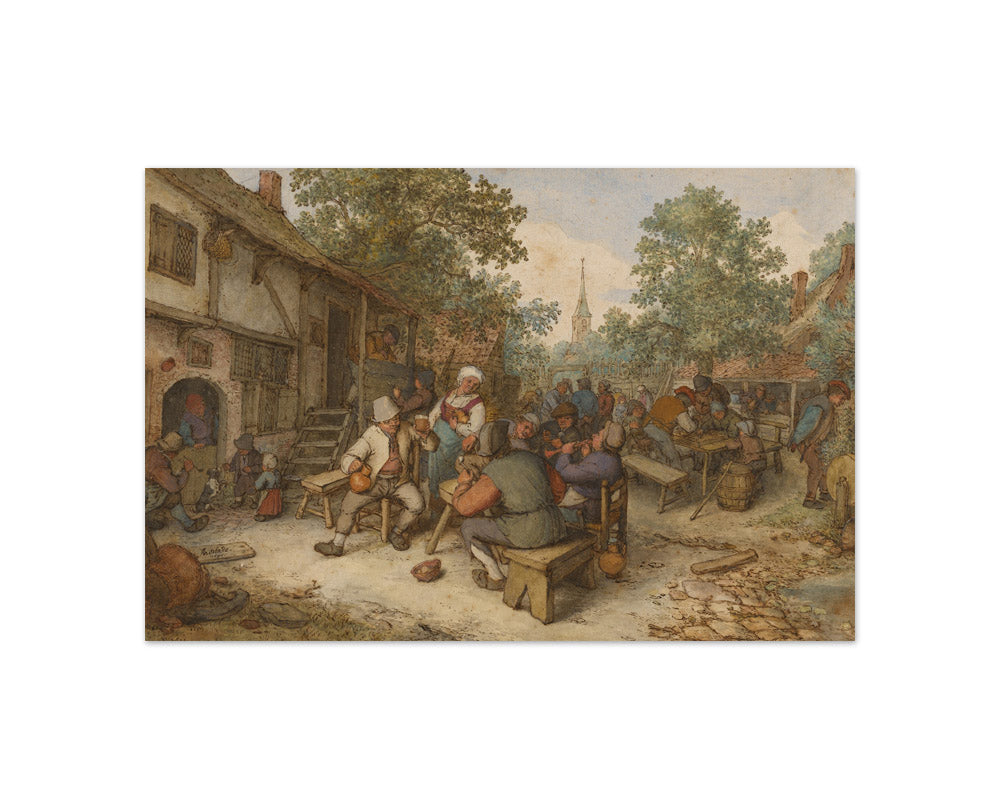 Adriaen van Ostade - Peasant Festival on a Town Street - Compact / Full Bleed / No Frame