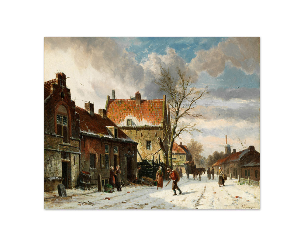 Adrianus Eversen - Winter Village - Compact / Full Bleed / No Frame