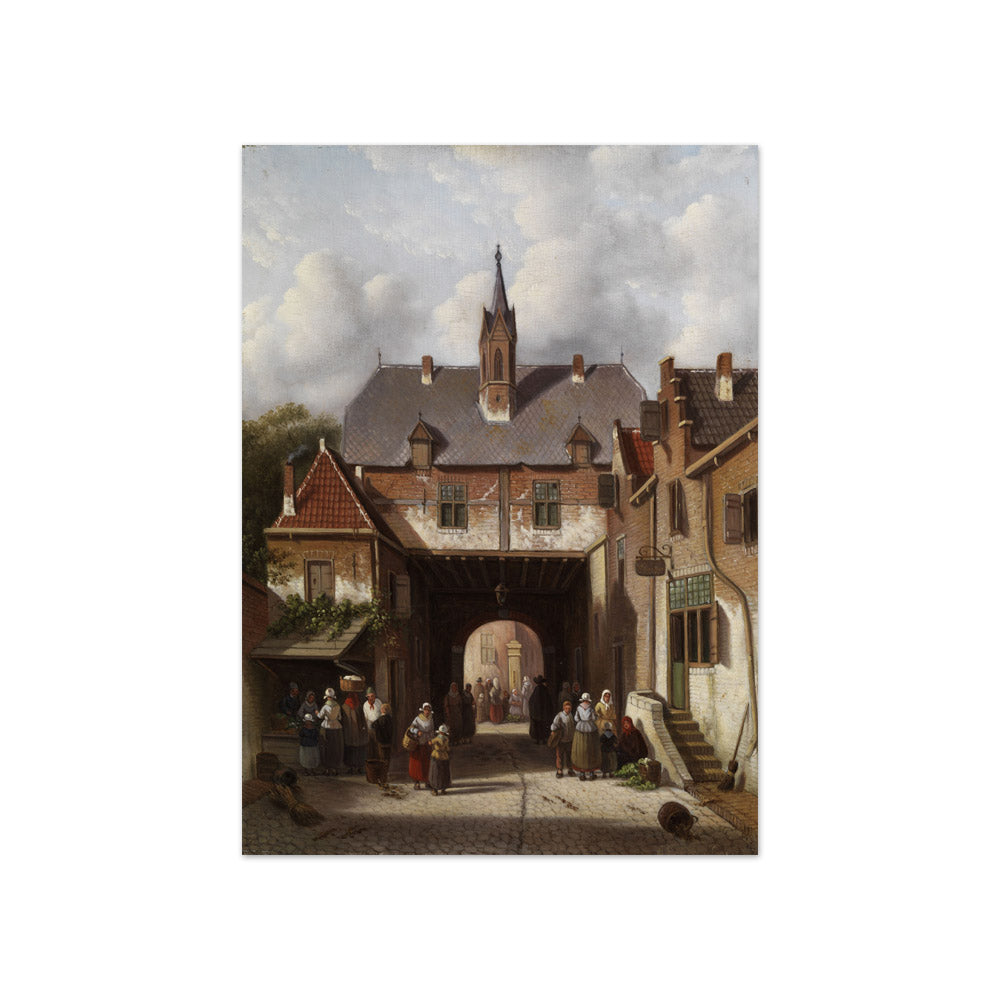 Adrianus Eversen - Market Scene Under a Gate - Compact / Full Bleed / No Frame