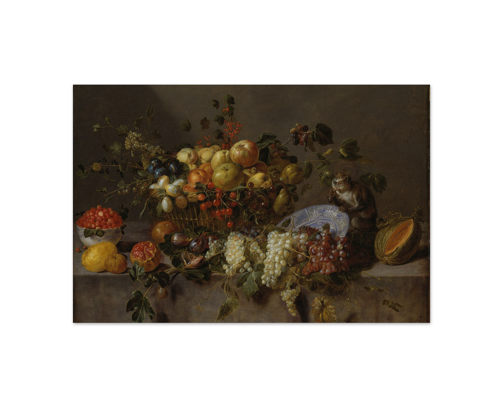 Adriaen van Utrecht - Still Life with Fruit and a Monkey Eating Grapes - Compact / Full Bleed / No Frame