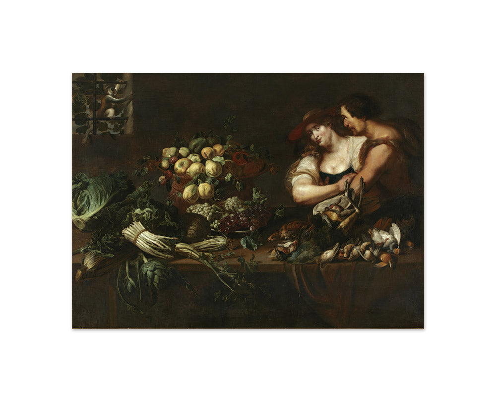 Adriaen van Utrecht - Still Life with Figures - Compact / Full Bleed / No Frame