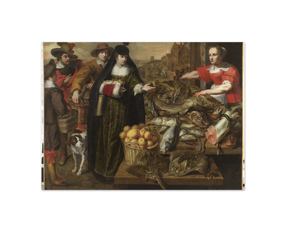 Adriaen van Utrecht - A Lady at the Fishmarket in Antwerp - Compact / Full Bleed / No Frame