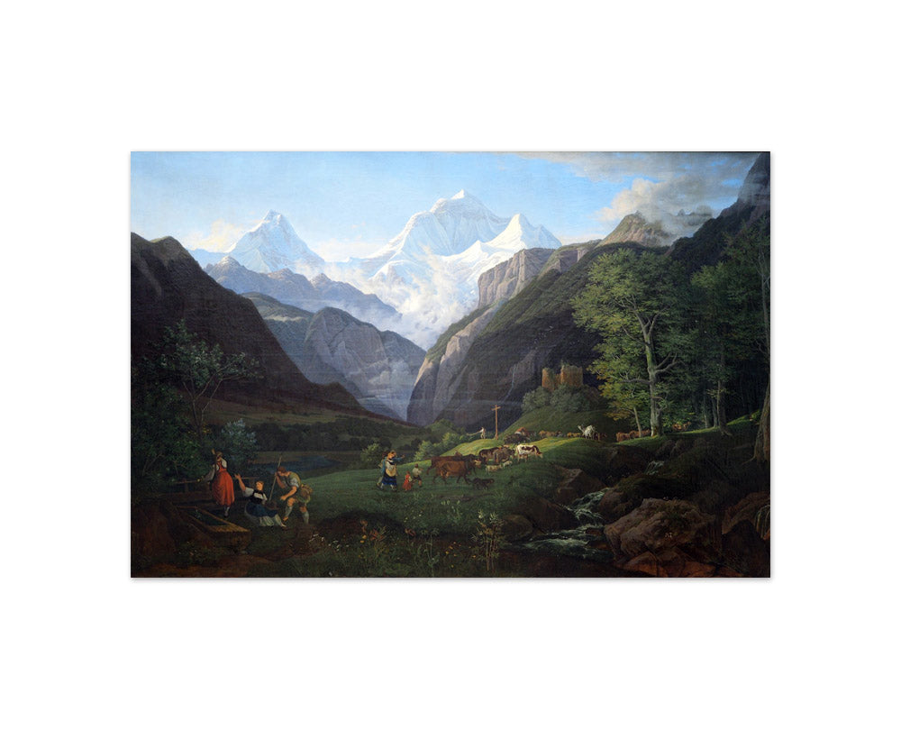 Ludwig Richter - A Spring Morning in the Lauterbrunnen Valley - Compact / Full Bleed / No Frame