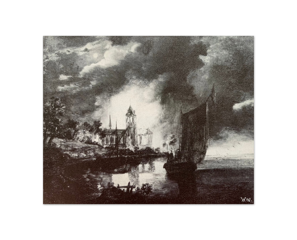 Aert van der Neer - Burning Church - Compact / Full Bleed / No Frame