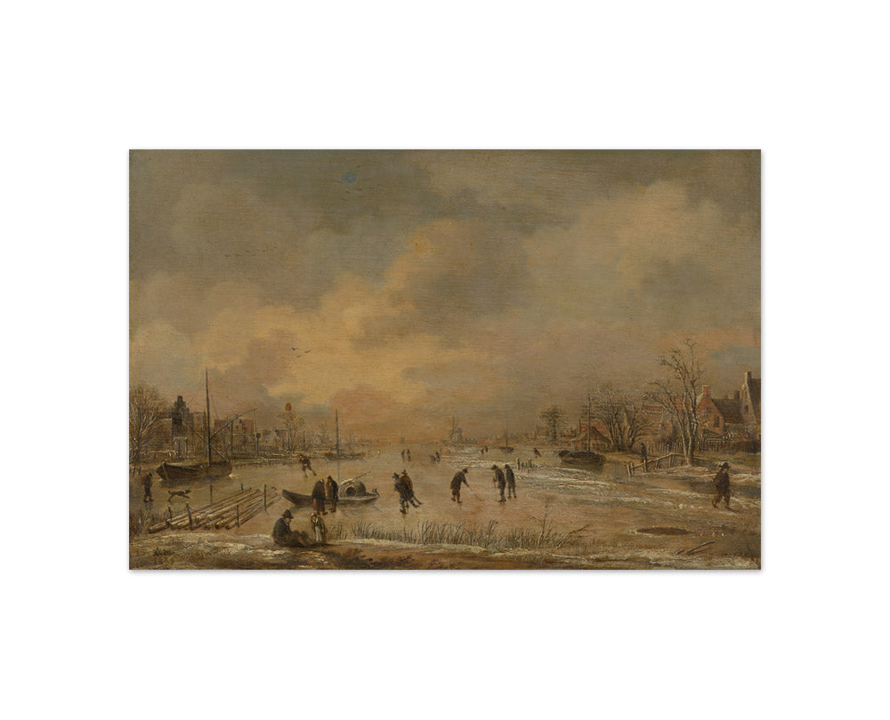 Aert van der Neer - Winter Landscape with Houses - Compact / Full Bleed / No Frame