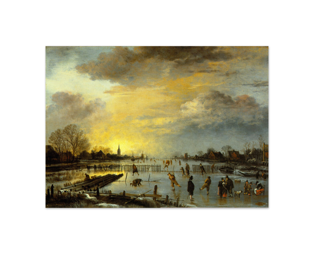 Aert van der Neer - Winter Landscape with Skaters - Compact / Full Bleed / No Frame