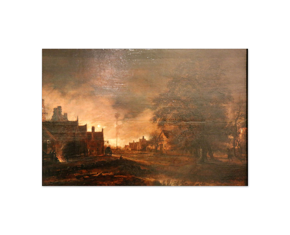 Aert van der Neer - View of a Village - Compact / Full Bleed / No Frame