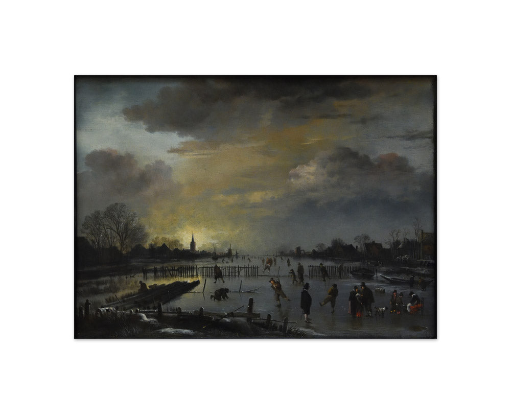 Aert van der Neer - Winterscape with Ice Skaters - Compact / Full Bleed / No Frame