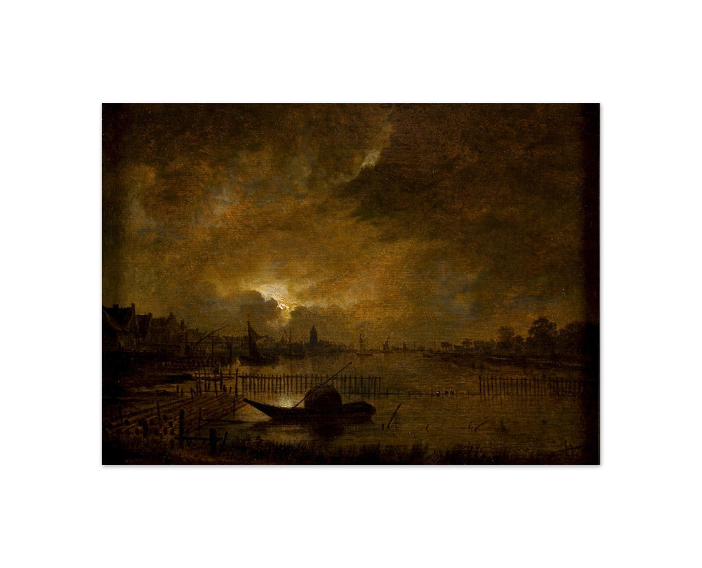 Aert van der Neer - Moonlit Landscape - Compact / Full Bleed / No Frame