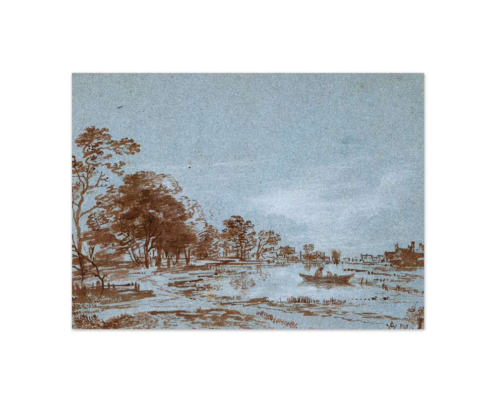 Aert van der Neer - River Landscape by Moonlight - Compact / Full Bleed / No Frame