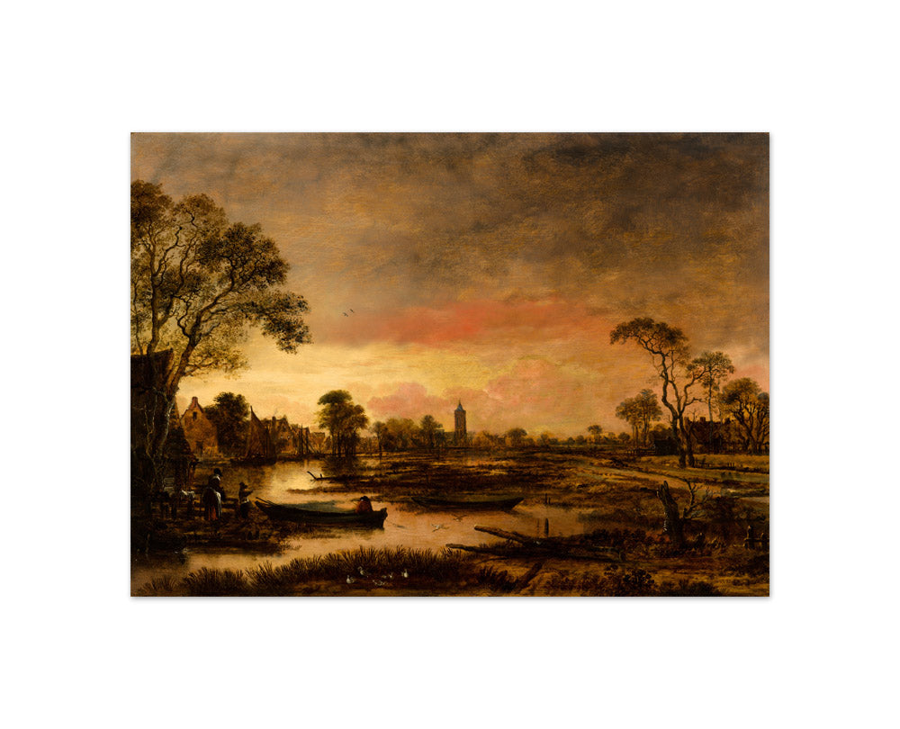 Aert van der Neer - River Landscape - Compact / Full Bleed / No Frame