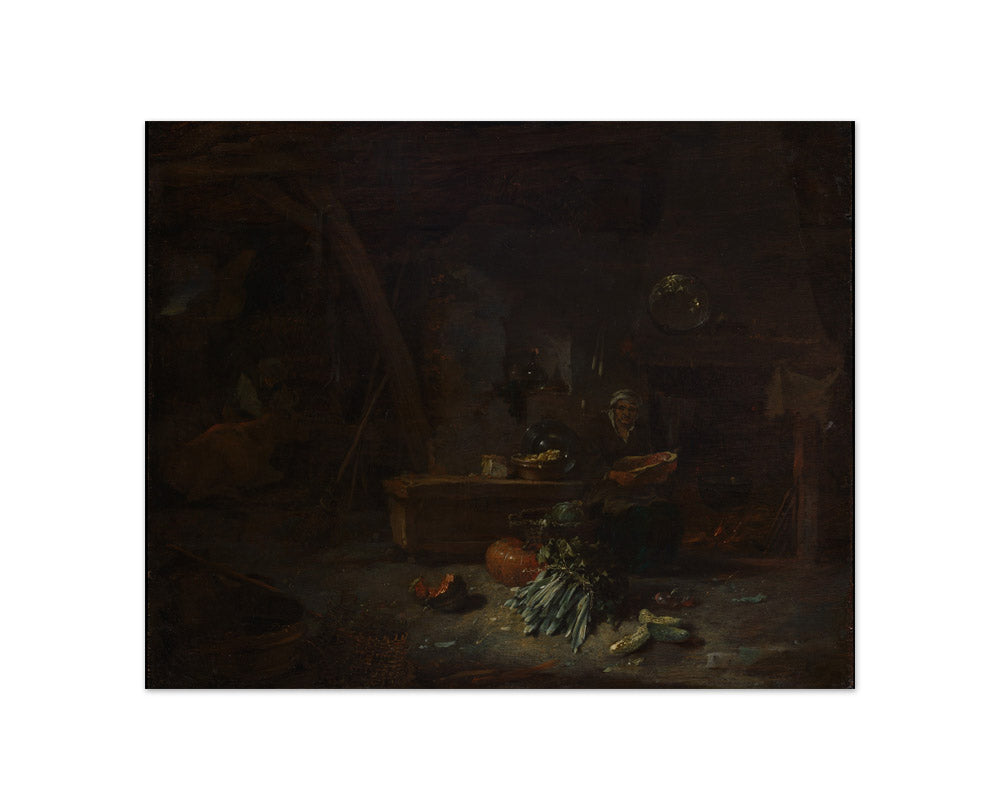 Adriaen van Ostade - Interior of a Kitchen - Compact / Full Bleed / No Frame