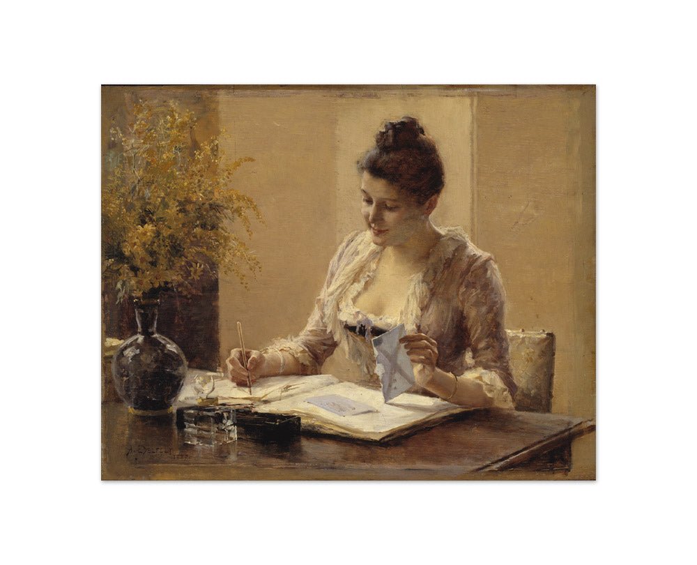 Albert Edelfelt - Lady Writing a Letter - Compact / Full Bleed / No Frame
