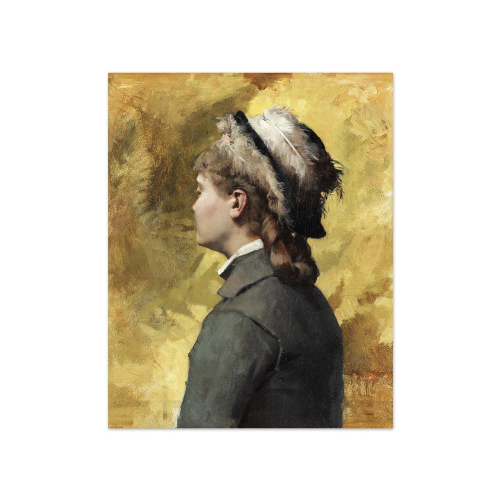 Albert Edelfelt - Young Woman in Grey - Compact / Full Bleed / No Frame
