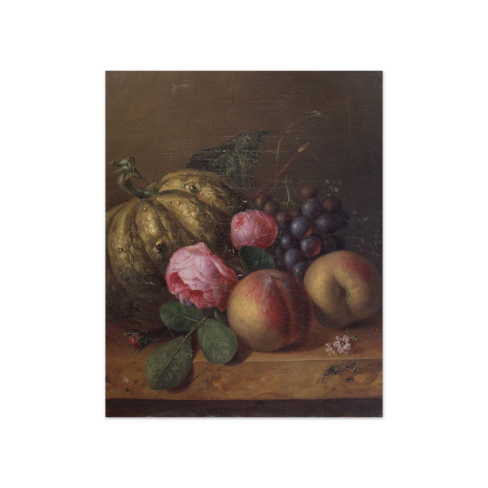 Henri Robbe - Still Life with Flowers and Fruits - Compact / Full Bleed / No Frame