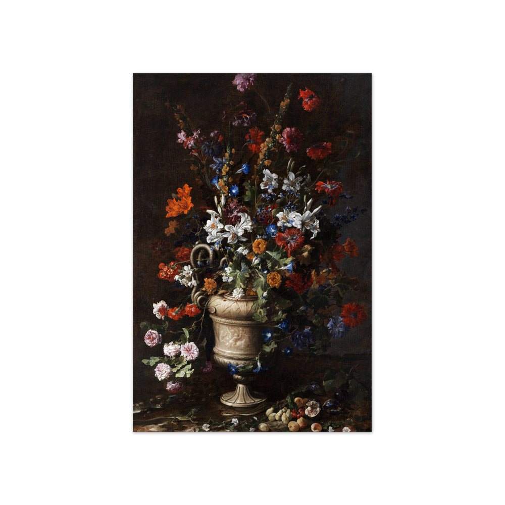 Paolo Porpora - Large Still Life with Flower Vase, Fruits, Snake and Lizard - Compact / Full Bleed / No Frame