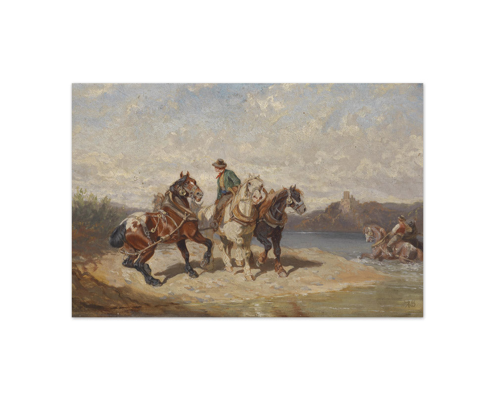 Alexander von Bensa - Towing Horses on the Danube - Compact / Full Bleed / No Frame