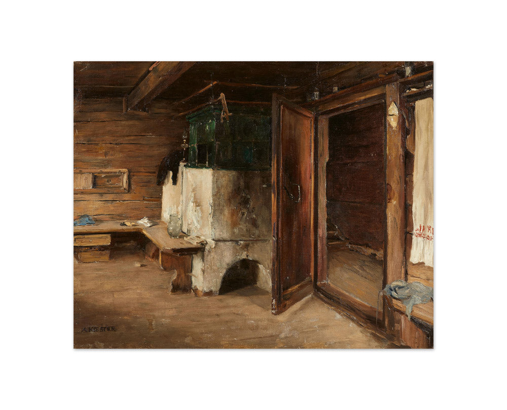 Alexander Koester - Farmhouse Interior with Green Oven - Compact / Full Bleed / No Frame