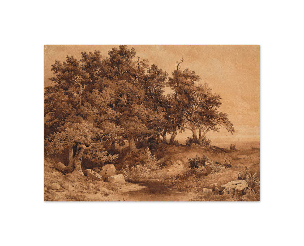Alexandre Calame - Landscape with Trees by a Stream - Compact / Full Bleed / No Frame