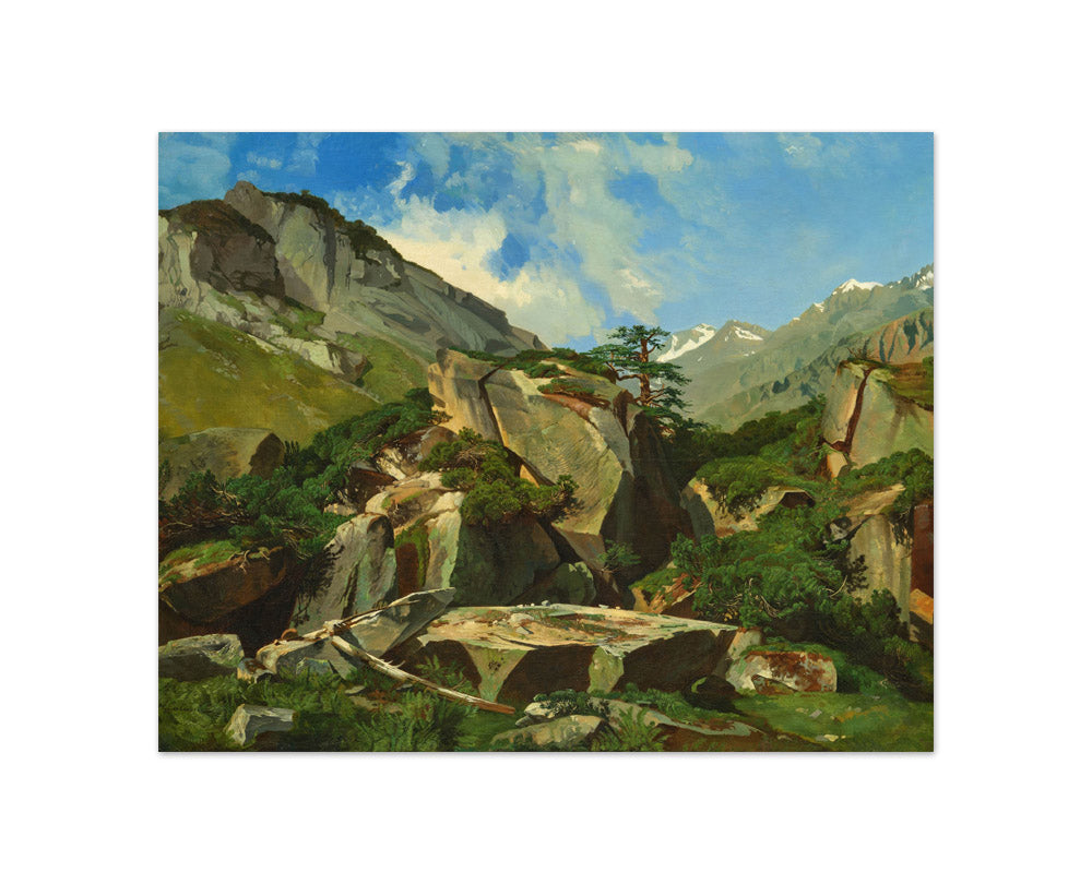 Alexandre Calame - Mountain Landscape with Rocks - Compact / Full Bleed / No Frame