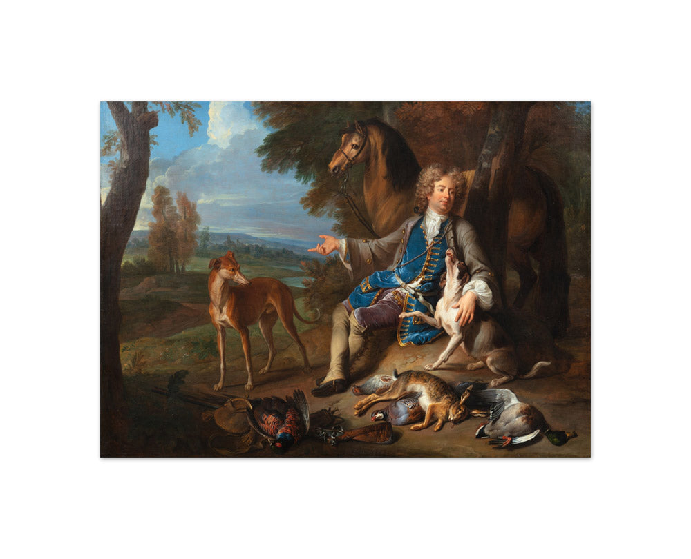 Alexandre François Desportes - Self-portrait as a Hunter in a Landscape - Compact / Full Bleed / No Frame