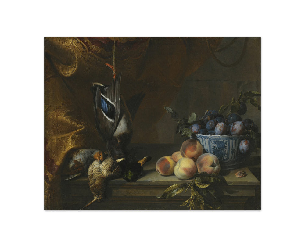 Alexandre François Desportes - Still Life of Plums in a Blue and White Porcelain Bowl - Compact / Full Bleed / No Frame