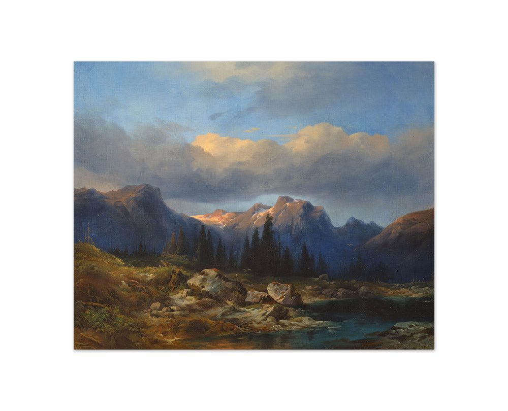 Alexandre Calame - Landscape with a Small Mountain Lake - Compact / Full Bleed / No Frame