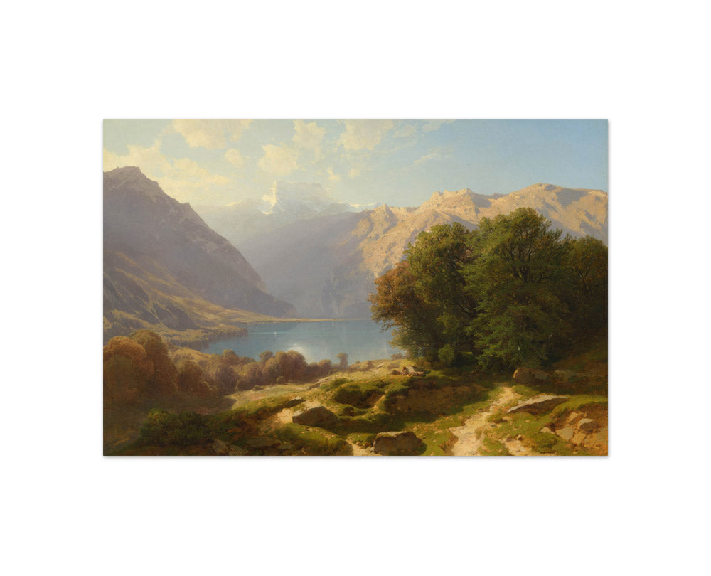 Alexandre Calame - View of the Extreme End of Lake Geneva near Montreux - Compact / Full Bleed / No Frame