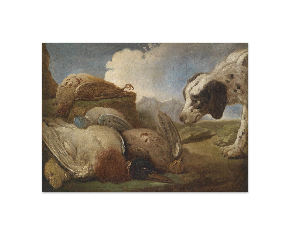 Alexandre François Desportes - A Hunting Dog Sniffing Game Birds - Compact / Full Bleed / No Frame
