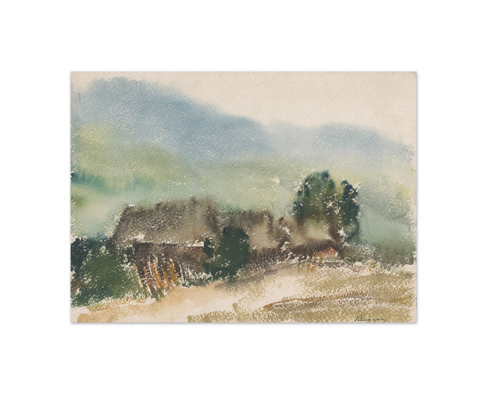 Zoltán Palugyay - Motif with Village Cottages - Compact / Full Bleed / No Frame