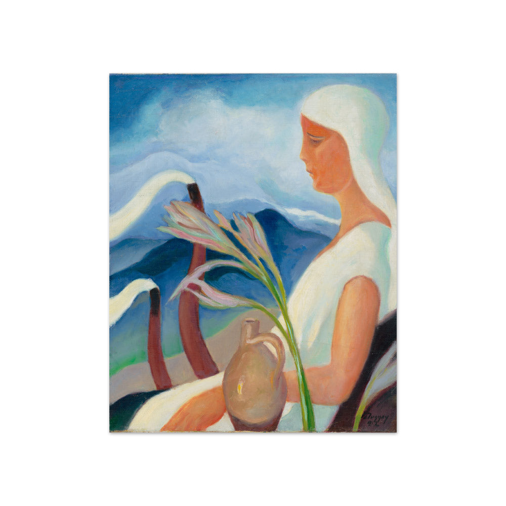 Zoltán Palugyay - Woman in White with Flowers - Compact / Full Bleed / No Frame