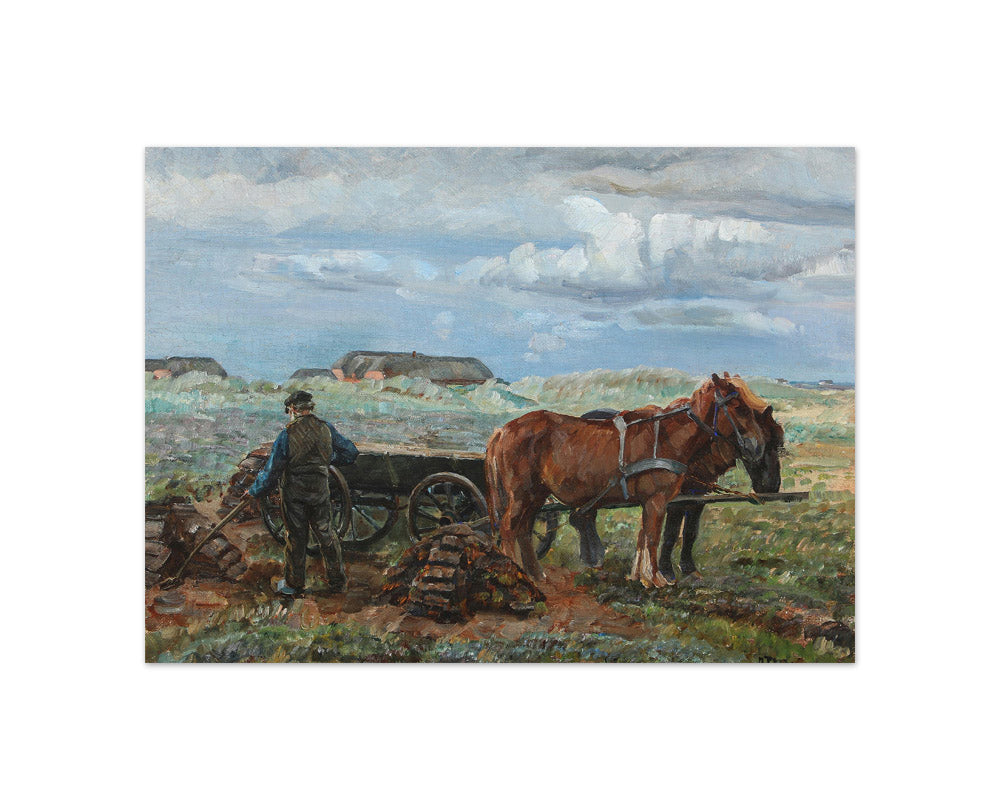 N.P. Mols - A Farmer with His Horse by Søndervig - Compact / Full Bleed / No Frame