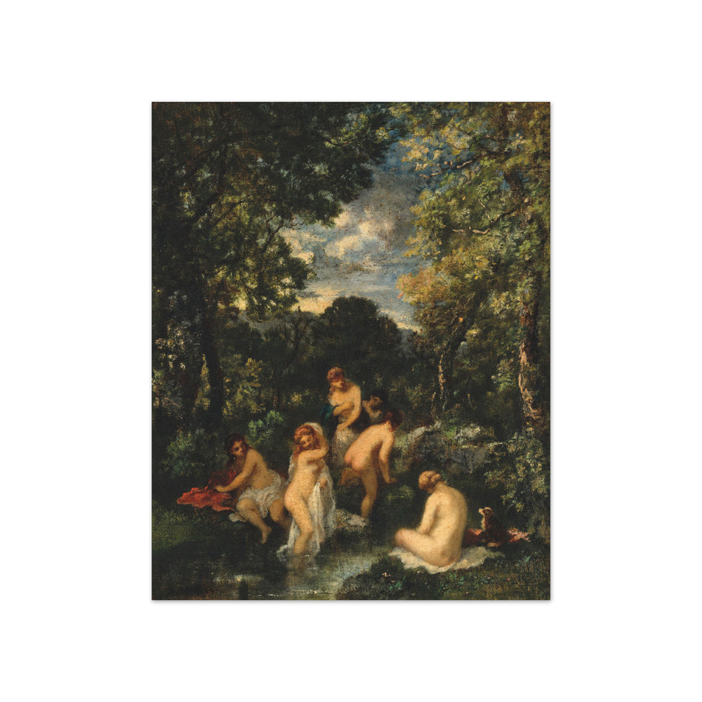 Narcisse Virgile Diaz de la Peña - Bathers in a Forest Stream - Compact / Full Bleed / No Frame