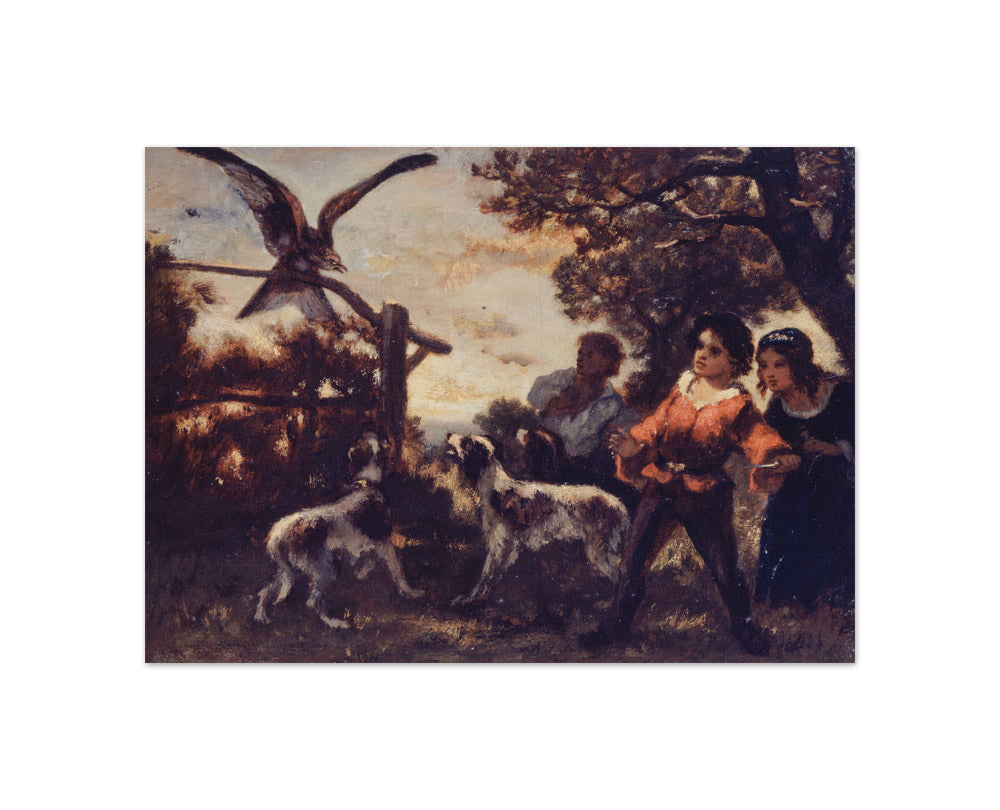 Narcisse Diaz de la Peña - Children with a Falcon - Compact / Full Bleed / No Frame