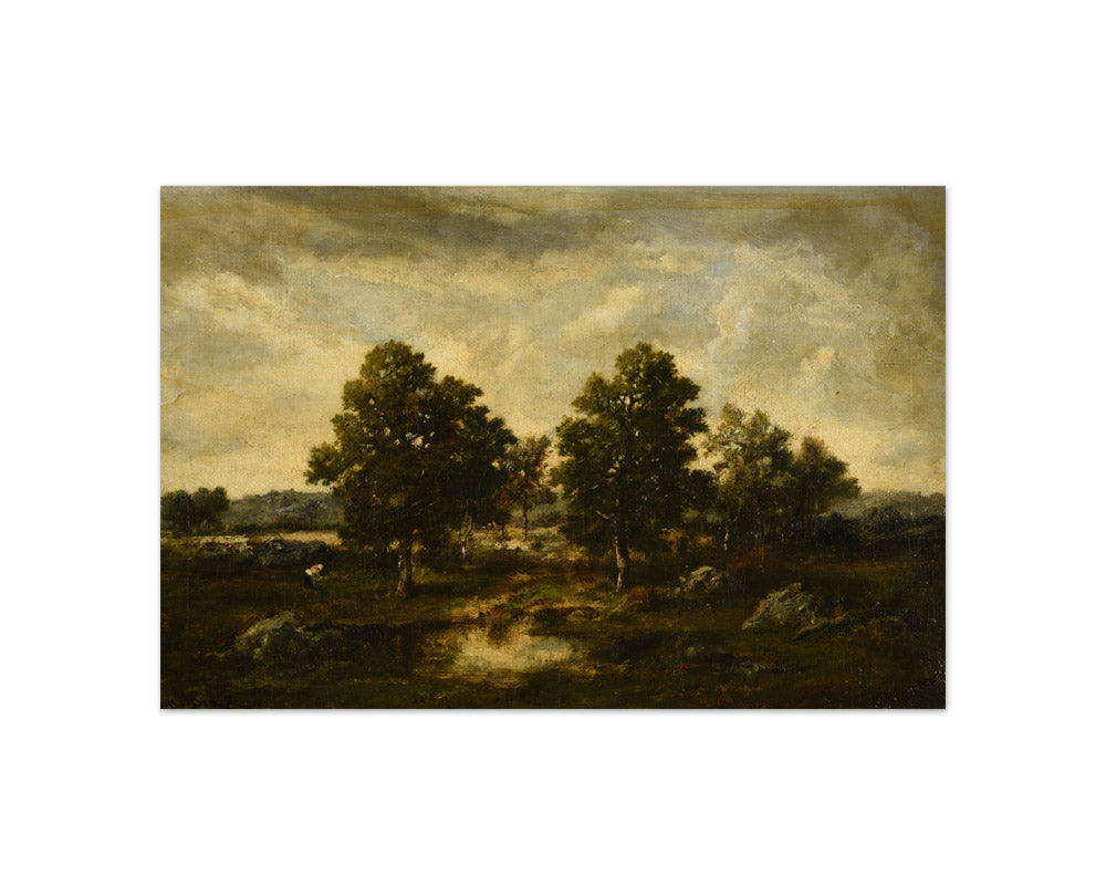 Narcisse Diaz de la Peña - Marshland with Trees - Compact / Full Bleed / No Frame