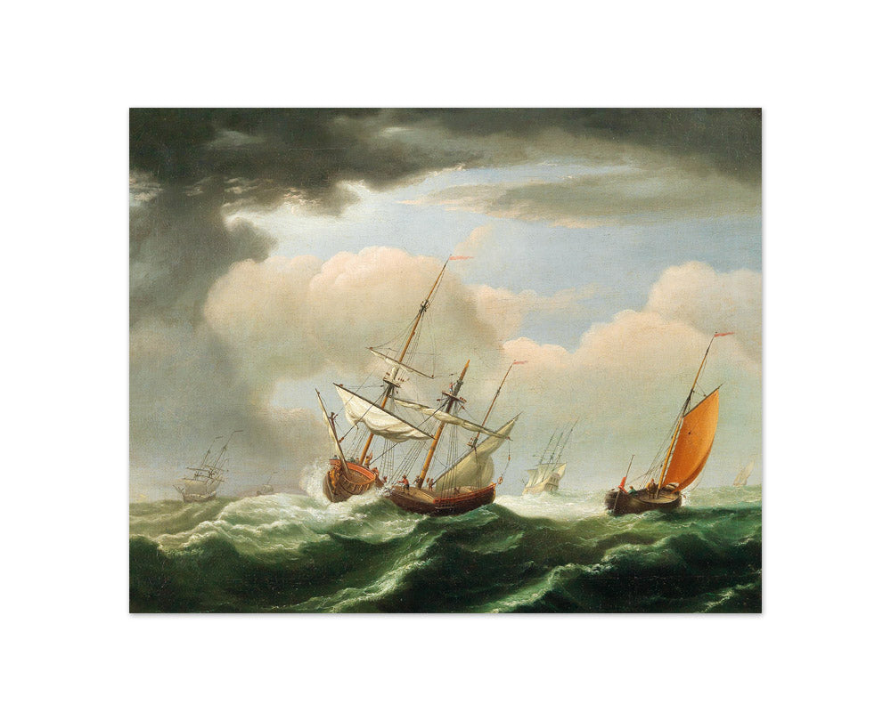 Nicolaas Baur - Sailing Boats on Rough Seas - Compact / Full Bleed / No Frame