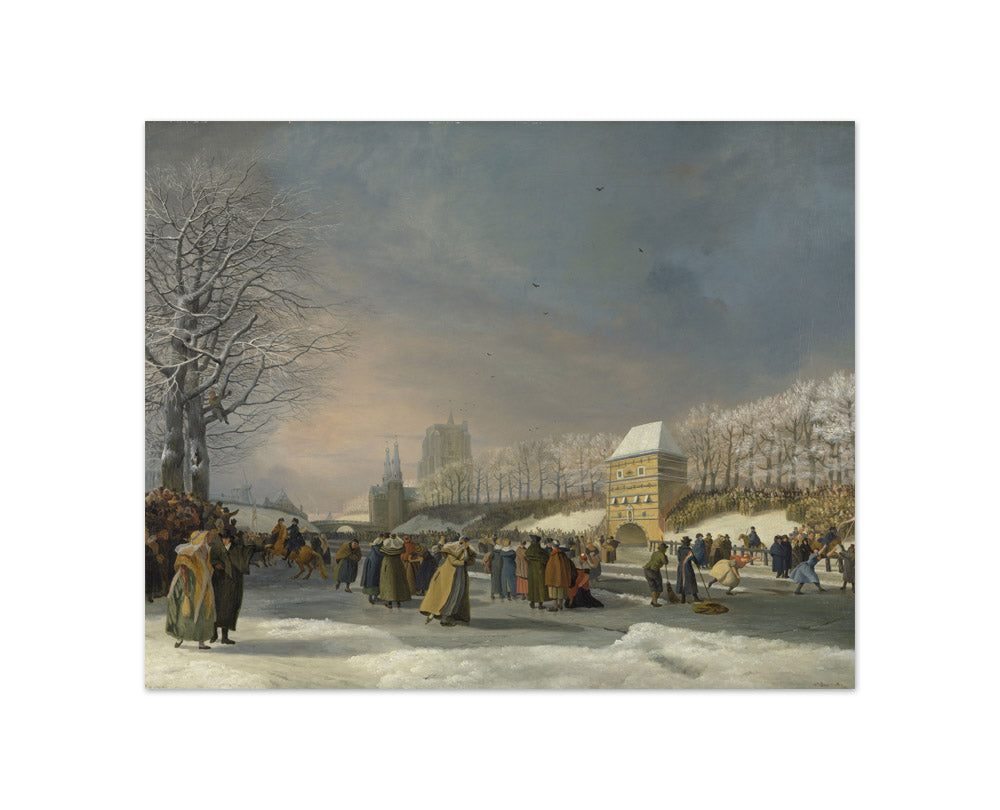 Nicolaas Baur - Ice Skating Competition for Women on the Stadsgracht in Leeuwarden - Compact / Full Bleed / No Frame