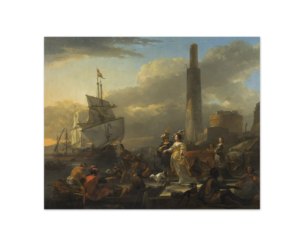 Nicolaes Berchem - A Harbour Scene - Compact / Full Bleed / No Frame