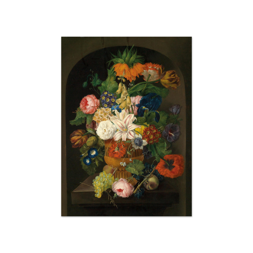 Friedrich Drechsler - Still Life of Flowers with Grapes - Compact / Full Bleed / No Frame
