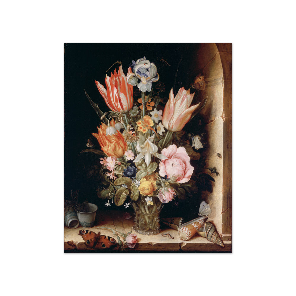 Christoffel van den Berghe - Still Life with Flowers in a Vase - Compact / Full Bleed / No Frame