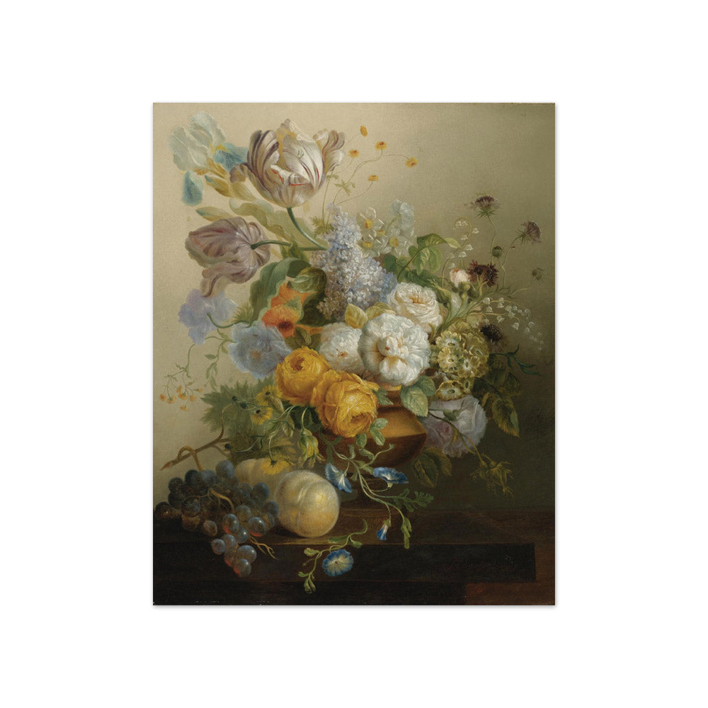 Jan Frans Eliaerts - Still Life of Flowers and Fruit - Compact / Full Bleed / No Frame