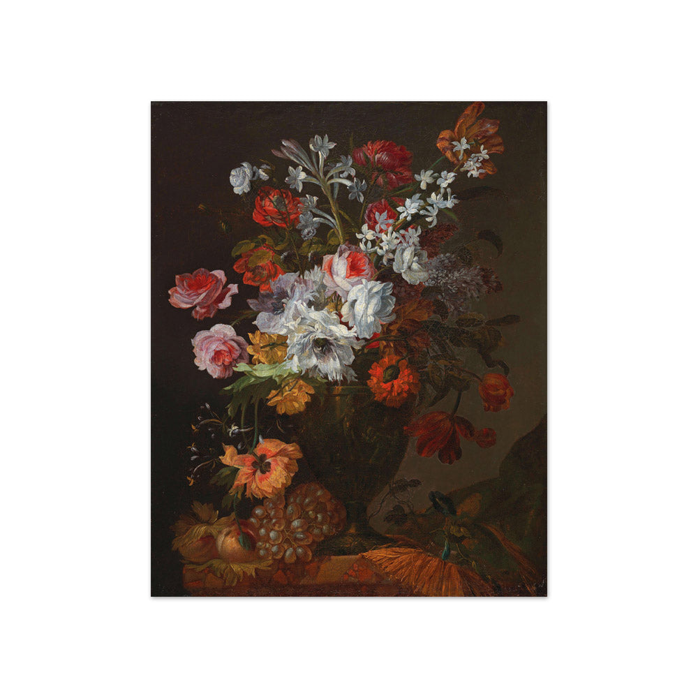 Jean-Baptiste Morel - Still Life of Flowers with Roses, Narcissuses, and Carnations - Compact / Full Bleed / No Frame