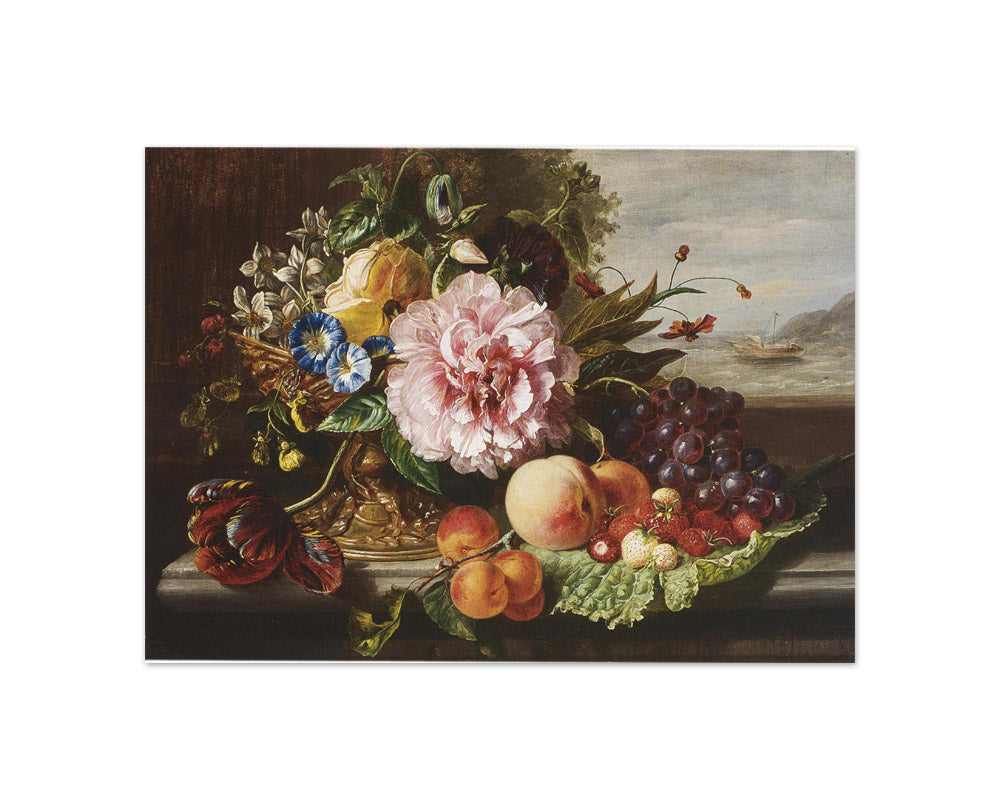 Helen Augusta Hamburger - Still Life with Flowers and Fruit - Compact / Full Bleed / No Frame