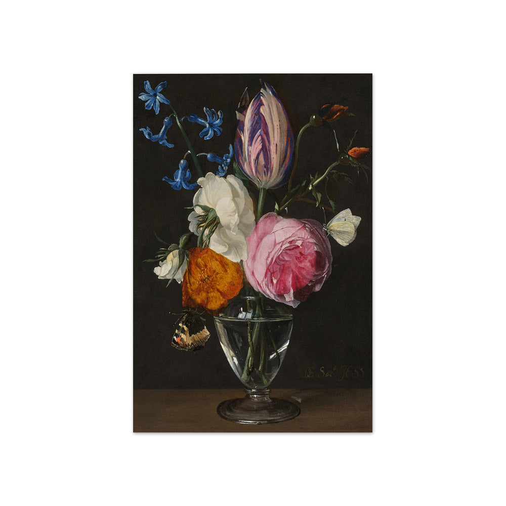 Daniel Seghers - Still Life of Flowers in a Glass Vase - Compact / Full Bleed / No Frame