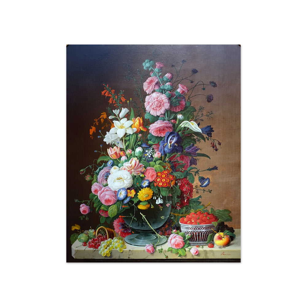 Severin Roesen - Still Life with Flowers and Fruit - Compact / Full Bleed / No Frame