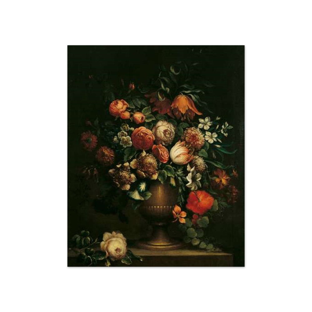 Jan Baptist Bosschaert - Still Life of Flowers in a Vase on a Ledge - Compact / Full Bleed / No Frame