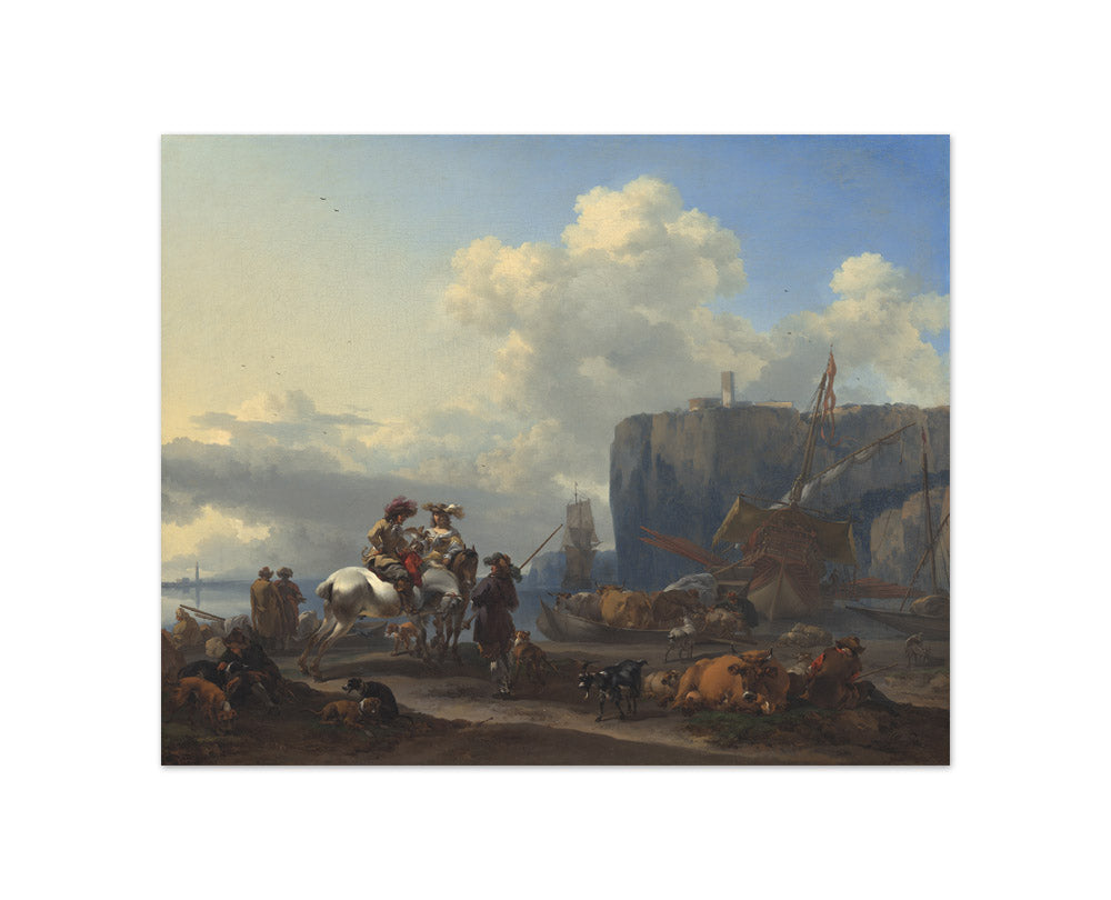 Nicolaes Pietersz Berchem - View of an Italian Port - Compact / Full Bleed / No Frame