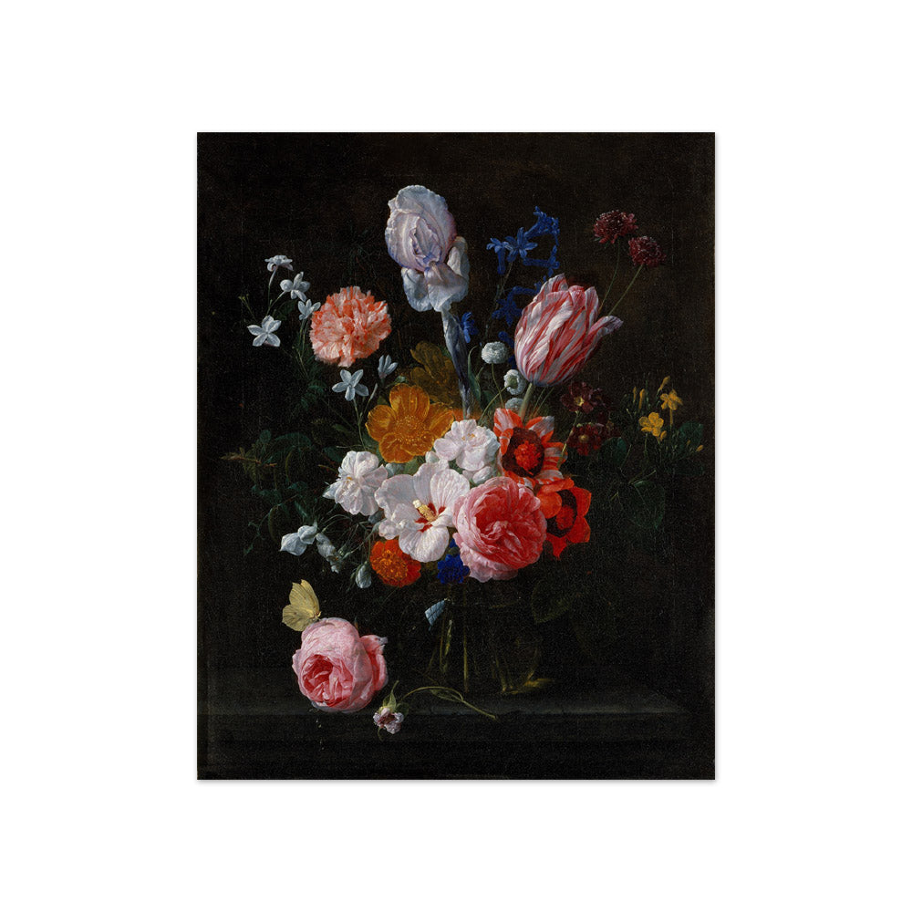 Nicolaes van Veerendael - A Bouquet of Flowers in a Crystal Vase - Compact / Full Bleed / No Frame
